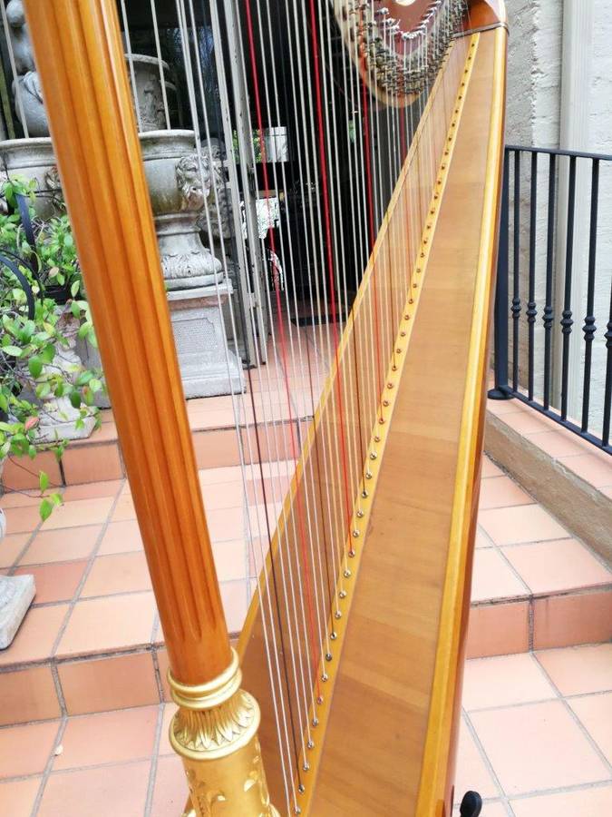 A Highly Decorative And Spectacular Russian Lunacharsky Pedal Harp In Pristine And Playable Cond...