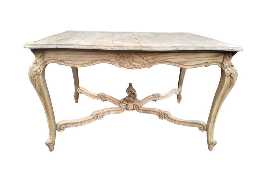 A 20th Century Carved Oak Dining / Entrance Table in a Contemporary Bleached / Natural Contempora...