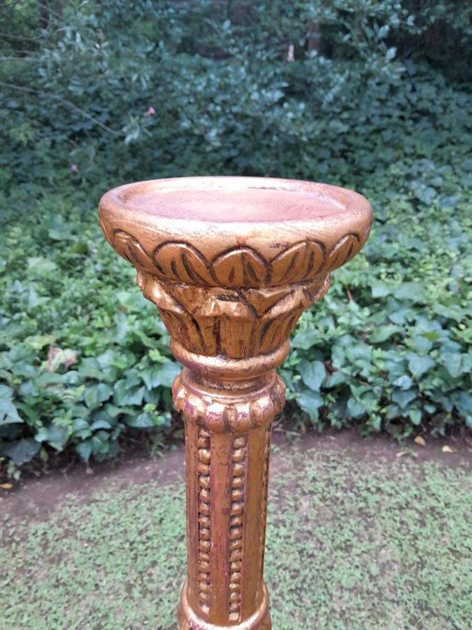 A Pair of Small Size French Style Hand Gilded Candle Holders