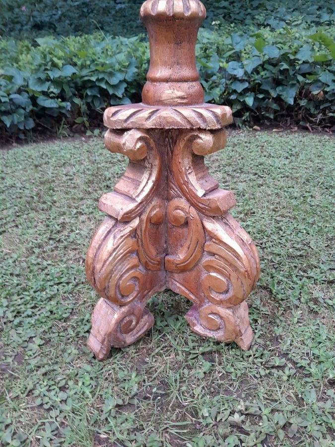 A Pair of Large Size French Style Hand Gilded Candle Holders