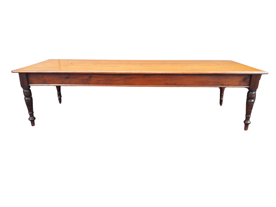 An Antique 20th Century Large Yellowwood and Stinkwood Dining Table (10 Seater)