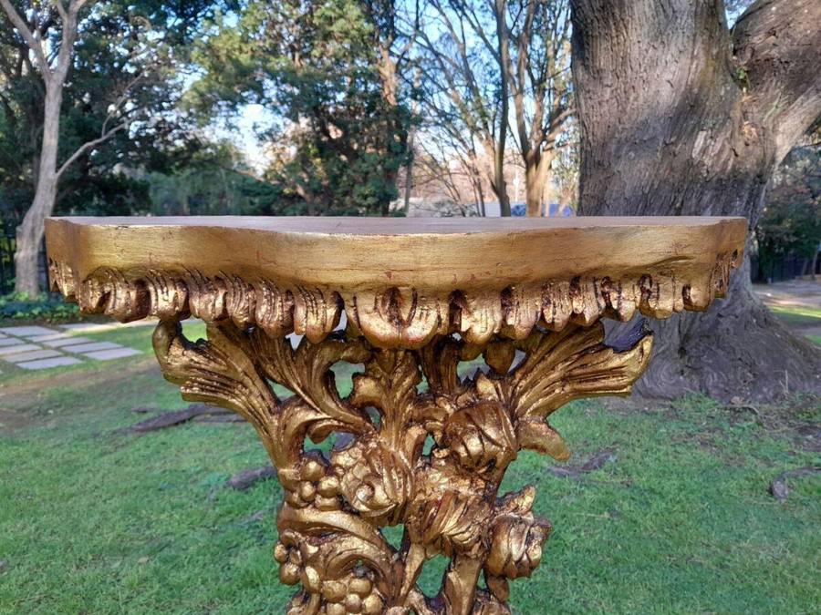 A Pair of Large French Style Carved and Gilded Wall Sconces Or Console Tables