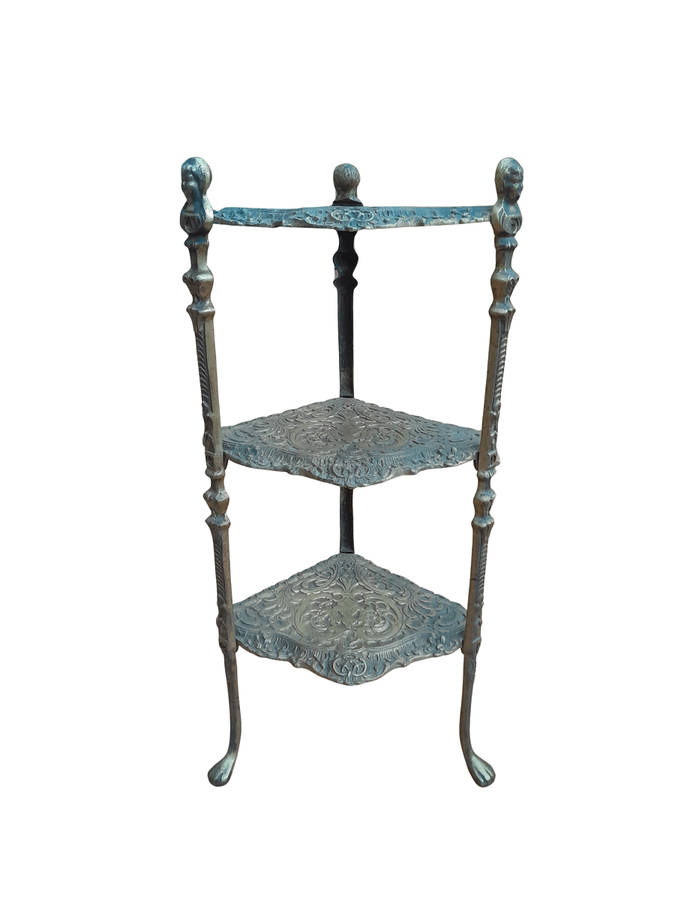 A 20th Century Chinoiserie Brass Stand On Paw Feet