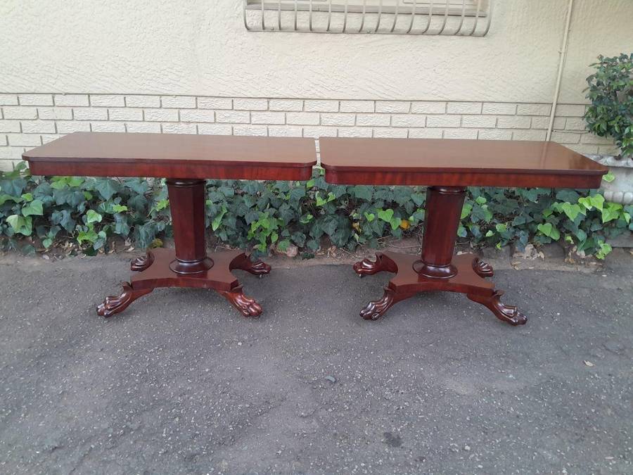 An Antique Pair of William IV Mahogany Console Tables  /  Bedside Tables / Pedestals