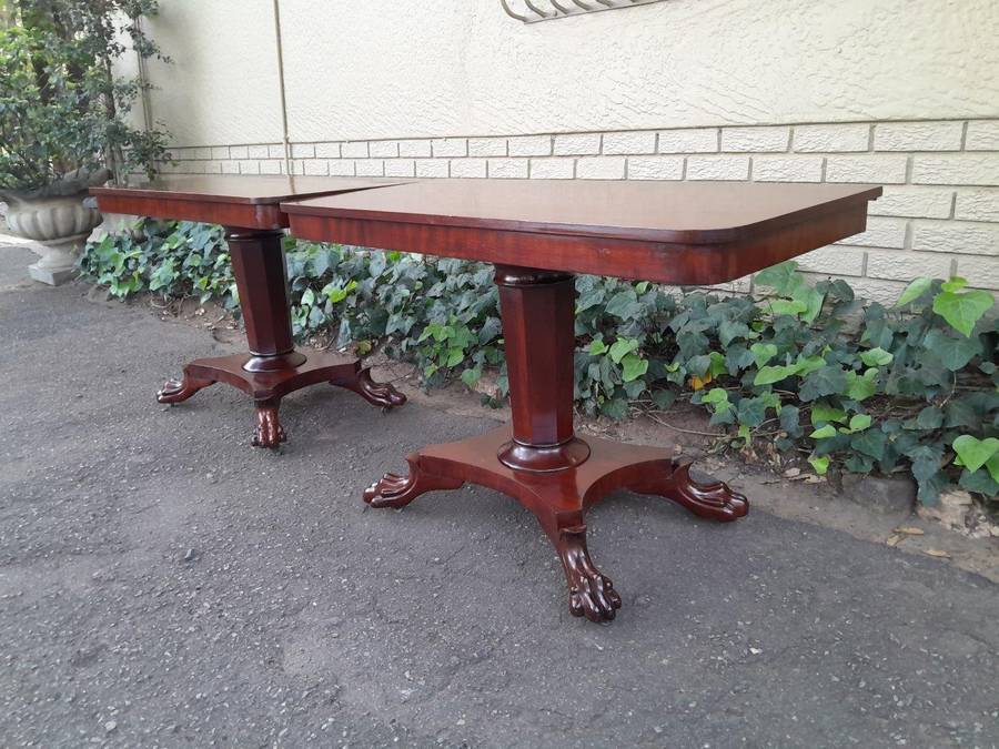 An Antique Pair of William IV Mahogany Console Tables  /  Bedside Tables / Pedestals