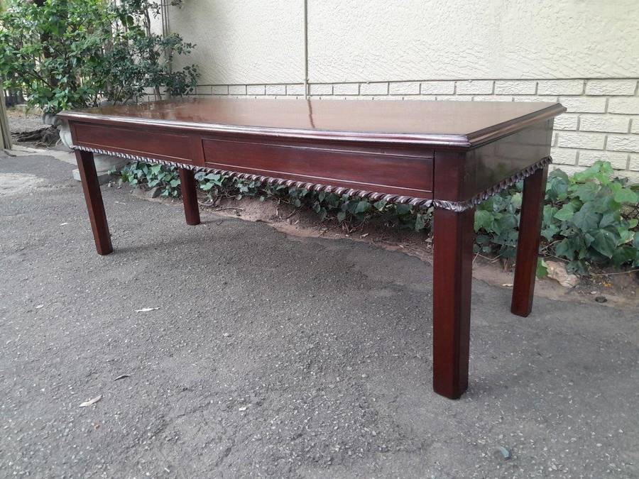 An Antique Georgian Mahogany Server with Two Oak Lined Drawers