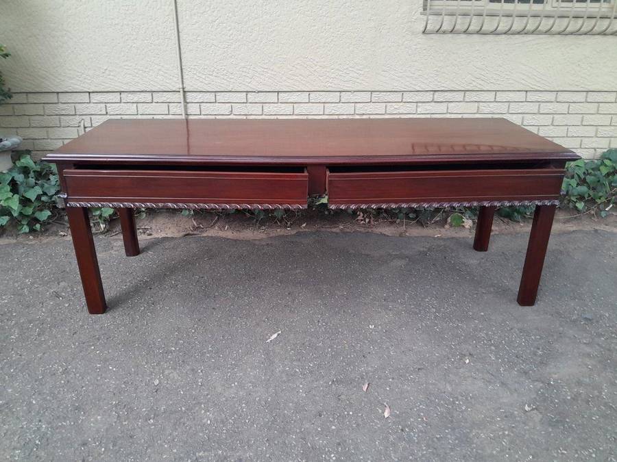 An Antique Georgian Mahogany Server with Two Oak Lined Drawers