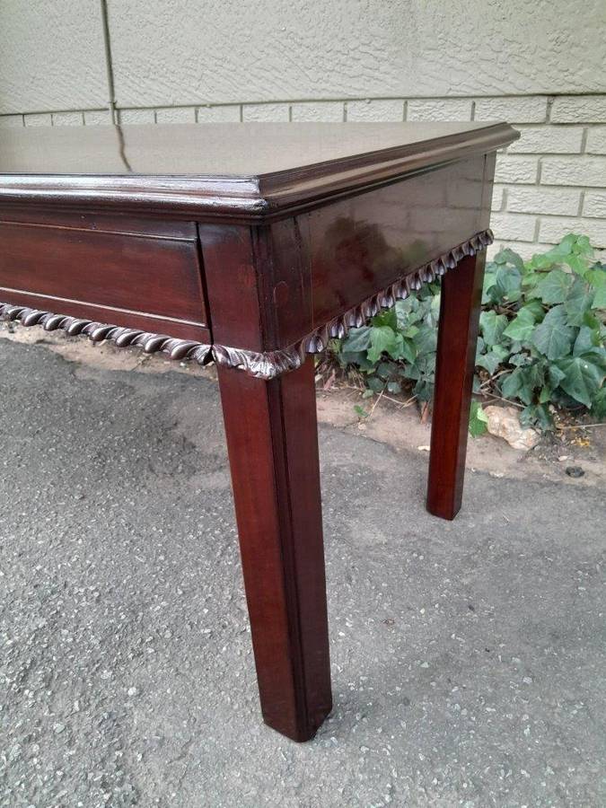 An Antique Georgian Mahogany Server with Two Oak Lined Drawers