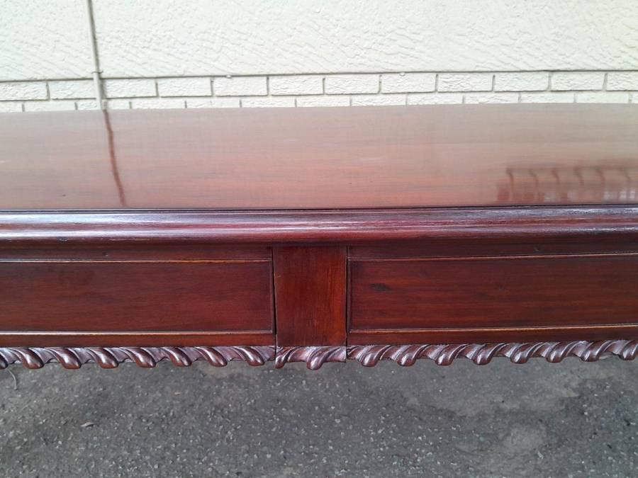 An Antique Georgian Mahogany Server with Two Oak Lined Drawers