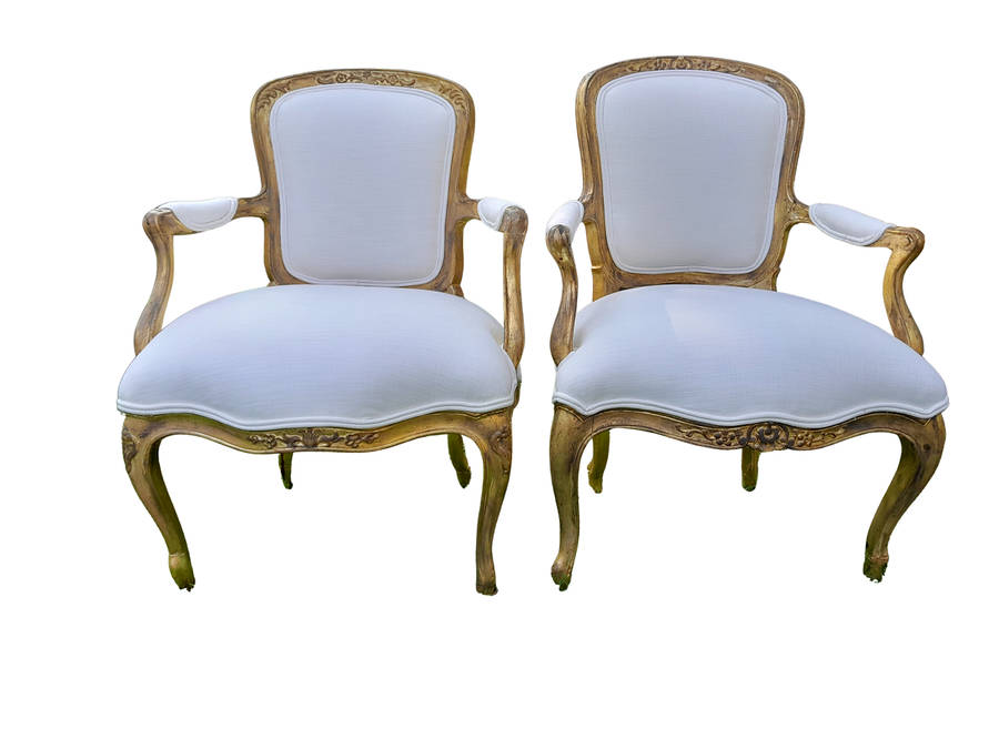 An Antique Pair Of Antique Walnut Tapestry Armchairs