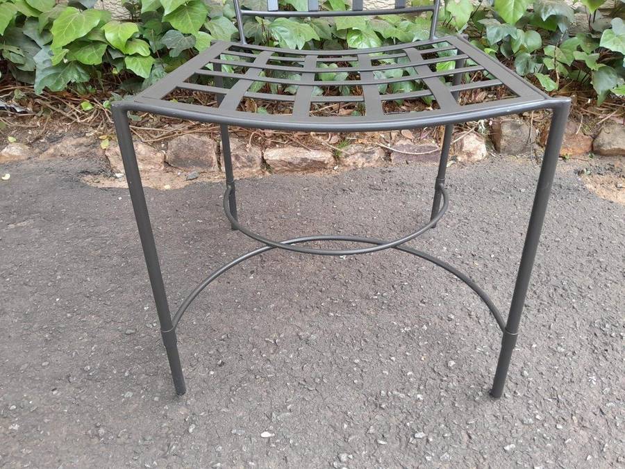 A Custom-Made And Galvanised Wrought Iron Lattice Dining Chair