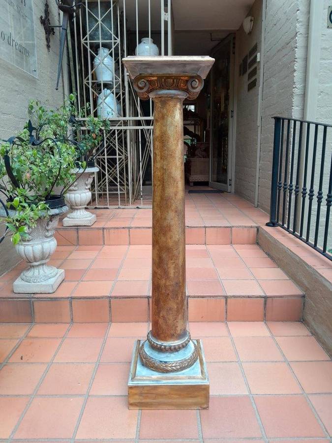 A Carved Capital Style Column / Pedestal