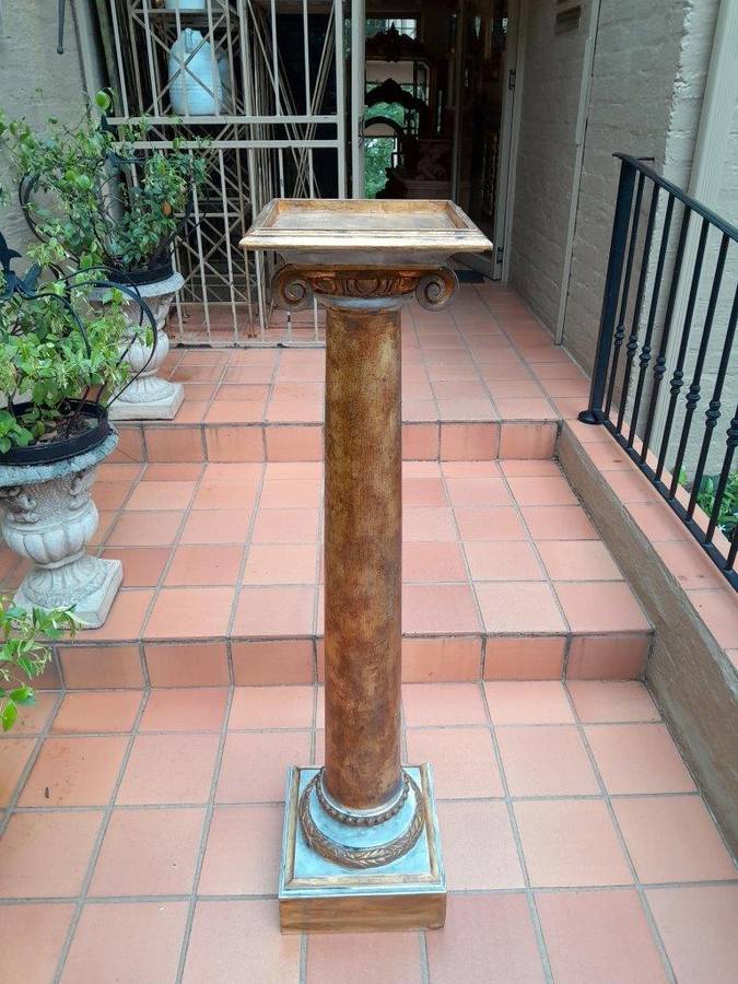 A Carved Capital Style Column / Pedestal