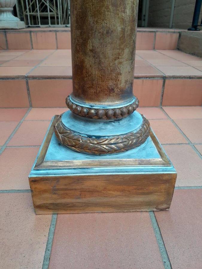 A Carved Capital Style Column / Pedestal