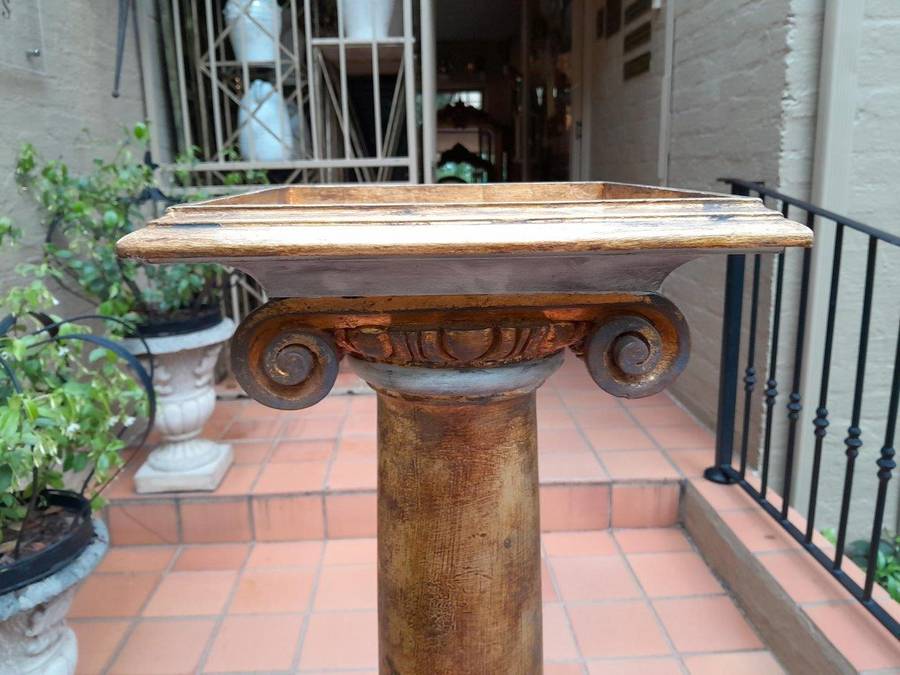 A Carved Capital Style Column / Pedestal