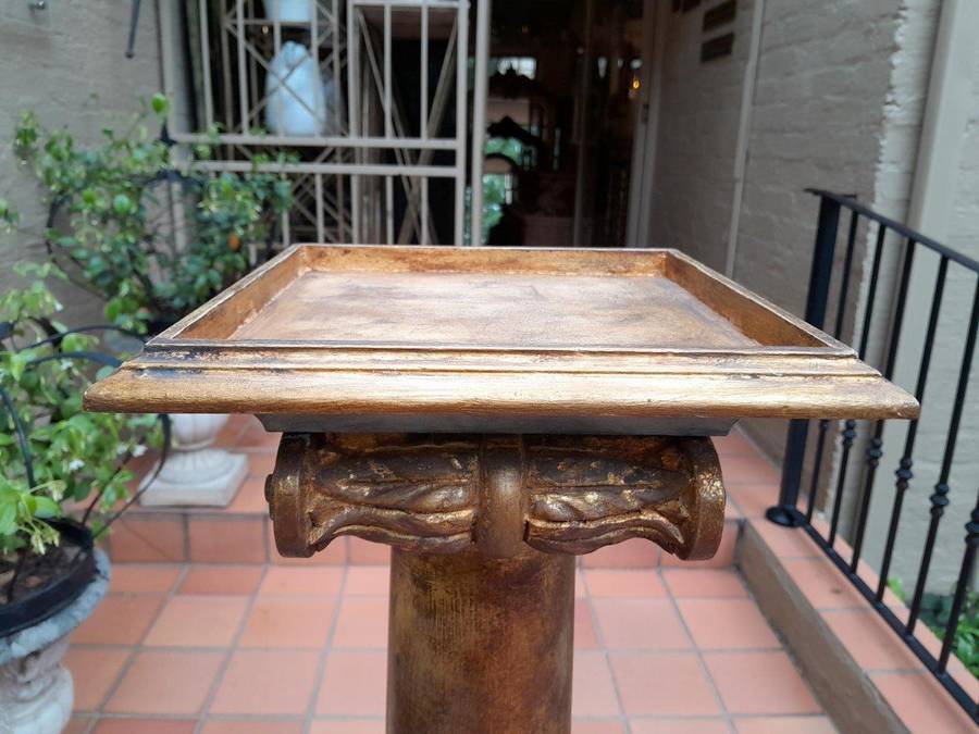 A Carved Capital Style Column / Pedestal