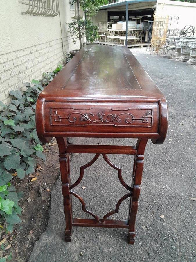 An Antique Oriental / Chinese Rosewood Guqin Ornate Table