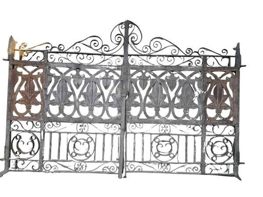 A 20TH Century Pair Of Heavy Hand-Made Wrought Iron Gates