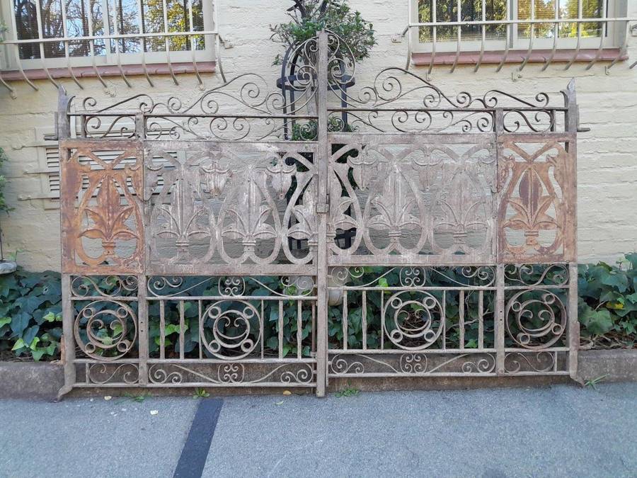 A 20TH Century Pair Of Heavy Hand-Made Wrought Iron Gates