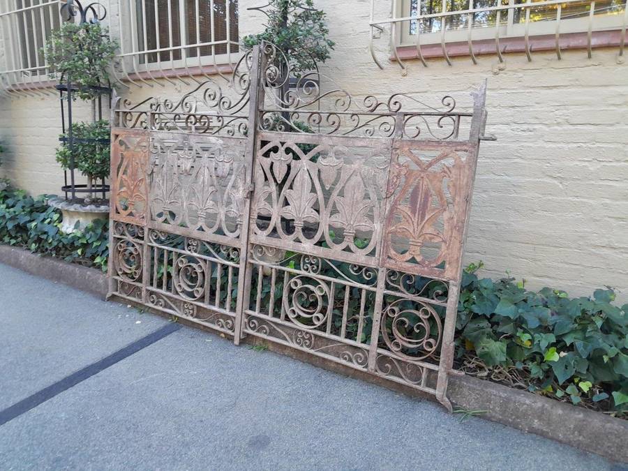 A 20TH Century Pair Of Heavy Hand-Made Wrought Iron Gates