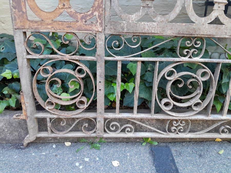 A 20TH Century Pair Of Heavy Hand-Made Wrought Iron Gates