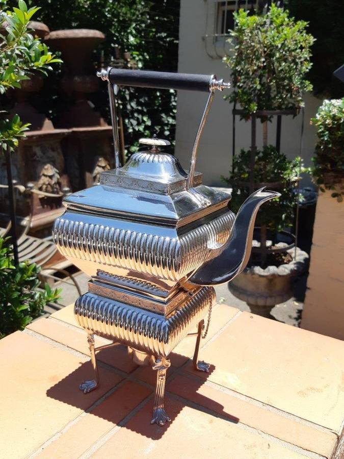 A Silverplate Kettle On Stand