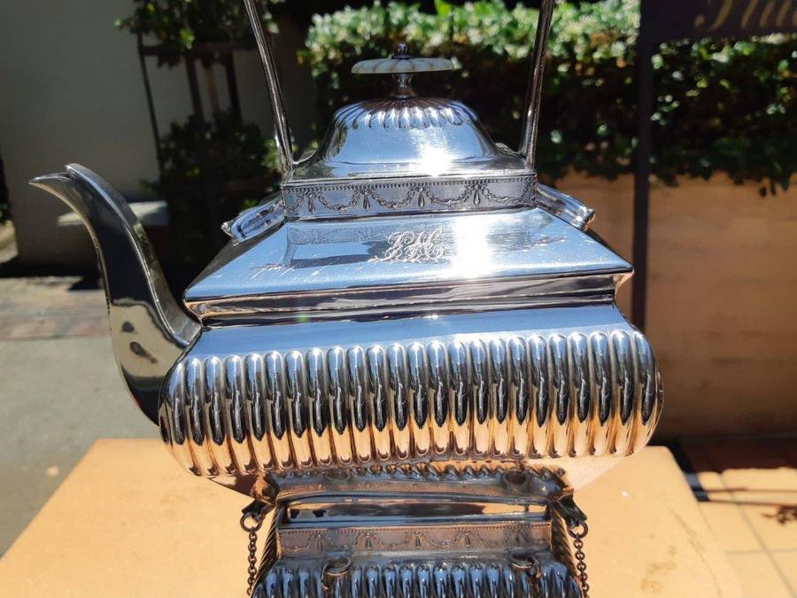 A Silverplate Kettle On Stand
