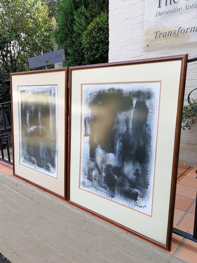A Set of Two Acrylic on Paper Diptych, Storm