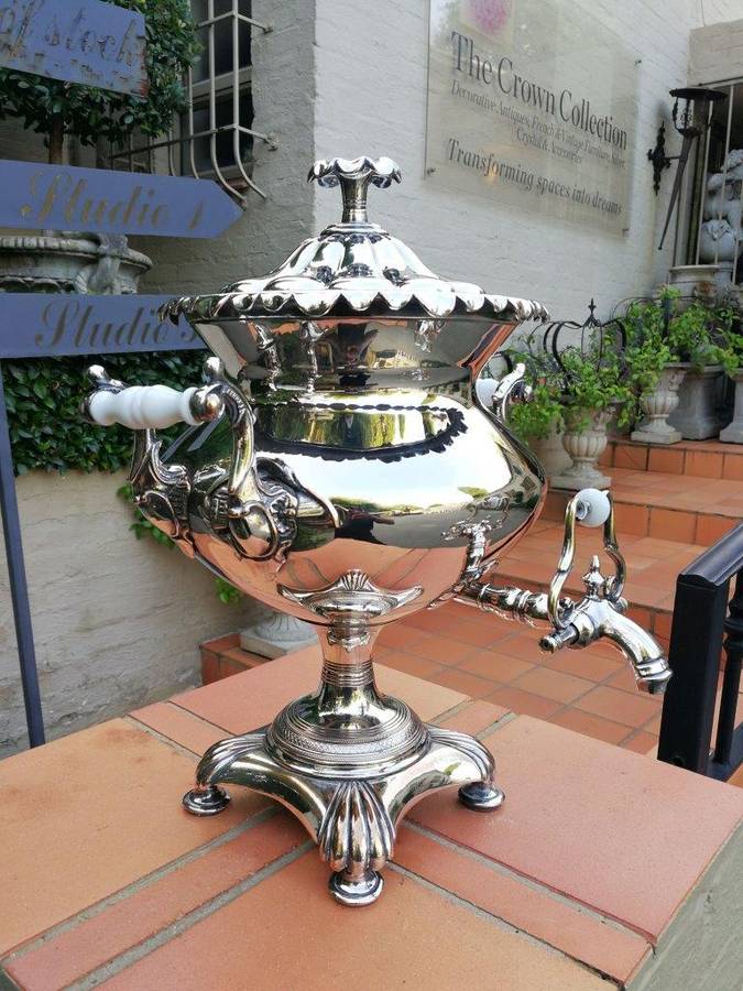 A 19th Century Large Silver-Plate Samovar