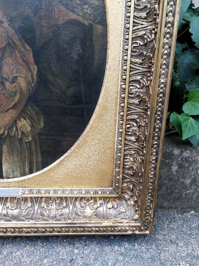 An Antique French Oil On Canvas After Jean-Baptiste Greuze (France, 1725 - 1805)