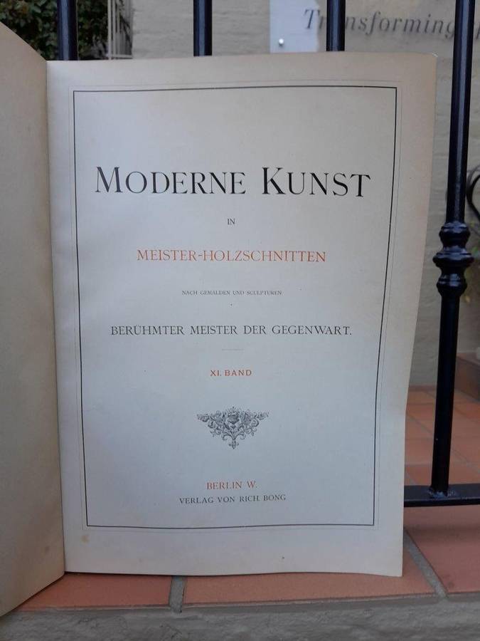 An Antique Moderne Kunst in Meister-Holzschnitten Hard Cover with Gold Finishing to Pages and Gol...
