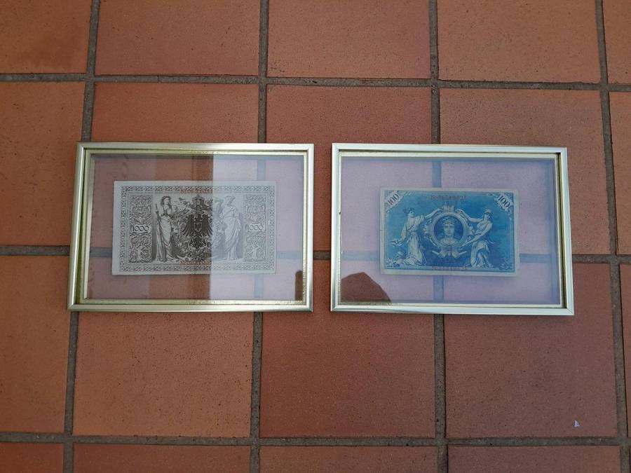 A Pair Of Gilt Framed German Bank Notes From 1903 And 1910