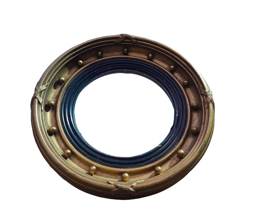 A 20TH Century Regency Style Gilt Painted Ebonised Convex Mirror