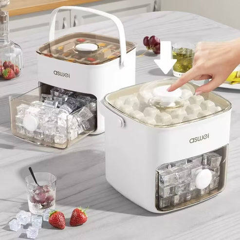 Press the double layer ice tray