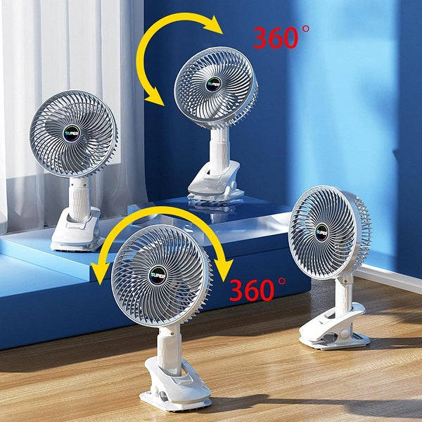 Rechargeable Clip On Portable Desktop Fan