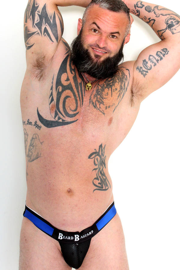 Beard Bastard Jockstrap Black and Blue