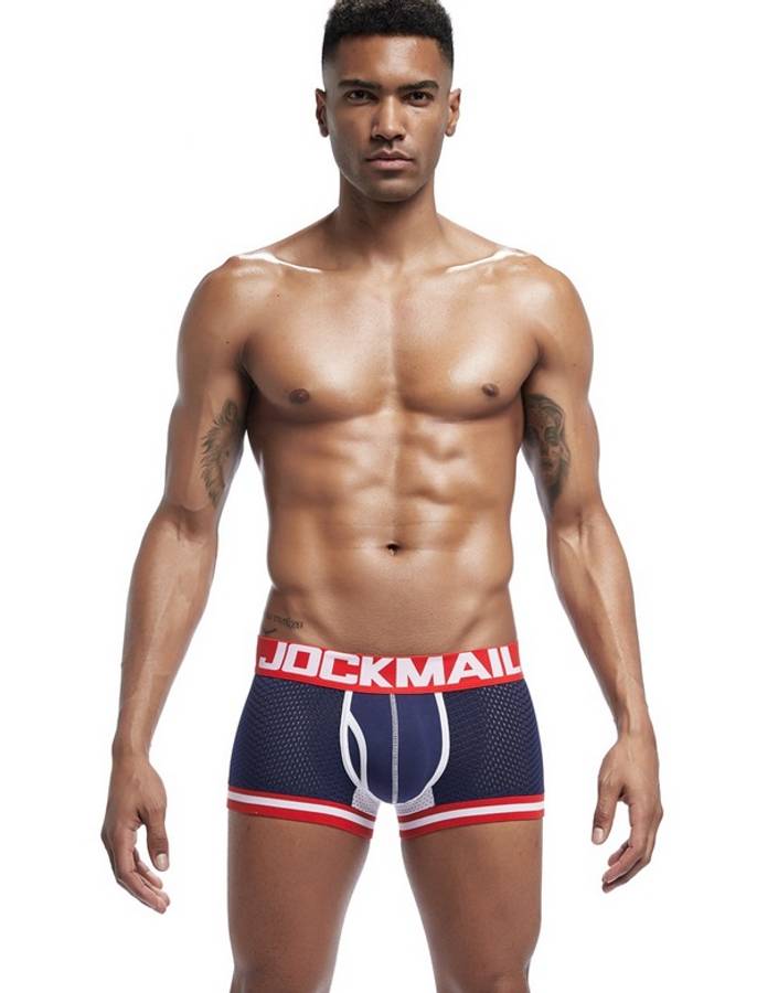 Jockmail Mesh Boxer Navy/Red