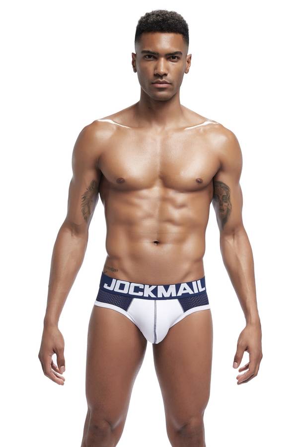 Jockmail Brief Navy/White