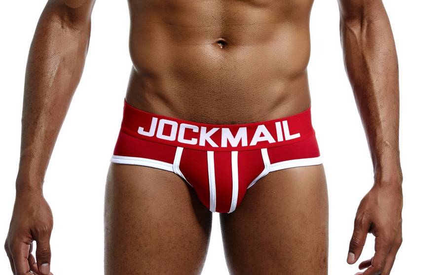 Jockmail Red and White Briefs
