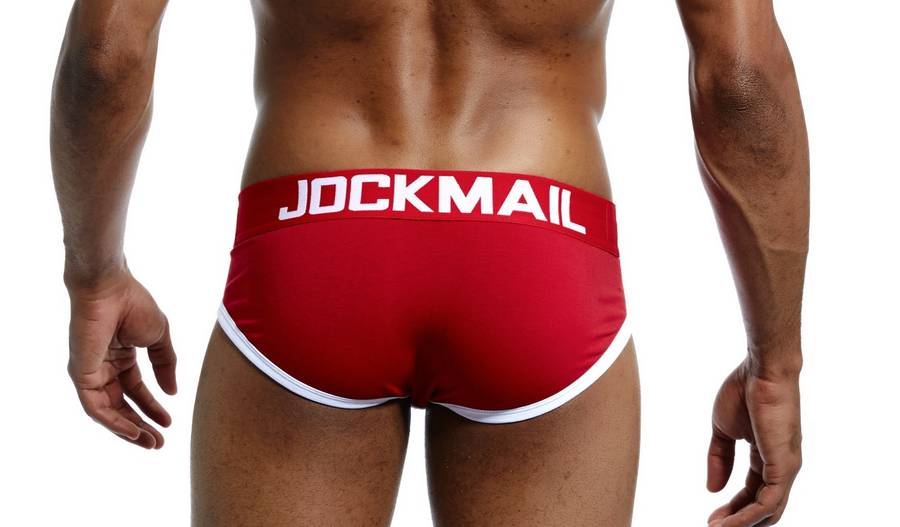 Jockmail Red and White Briefs