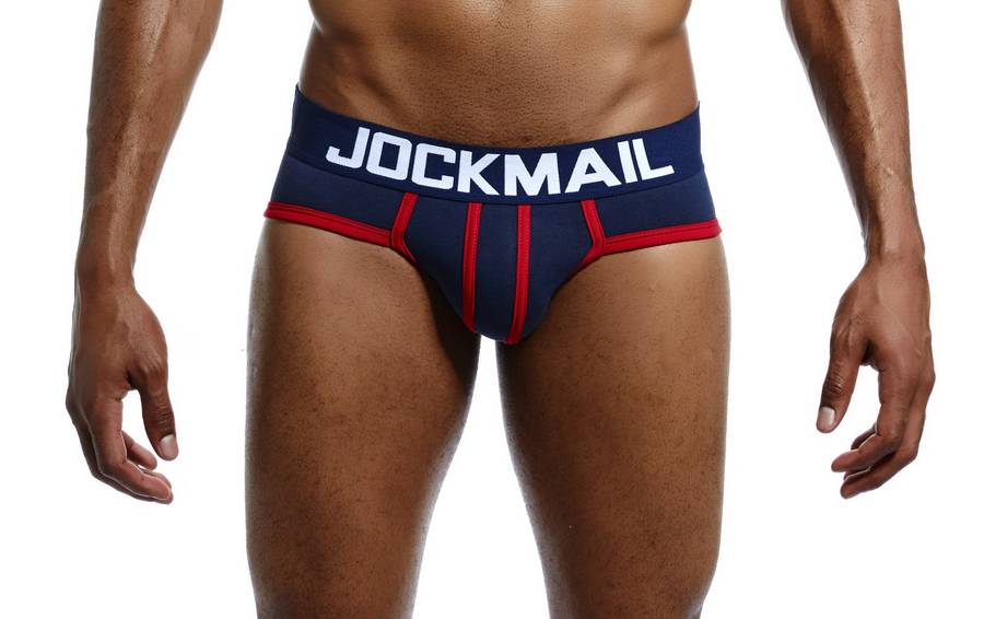 Jockmail Navy and Red Briefs