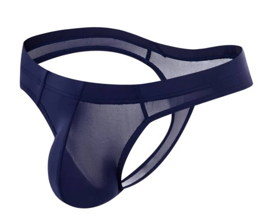 Jockmail Transparent thongs g strings Midnight Blue