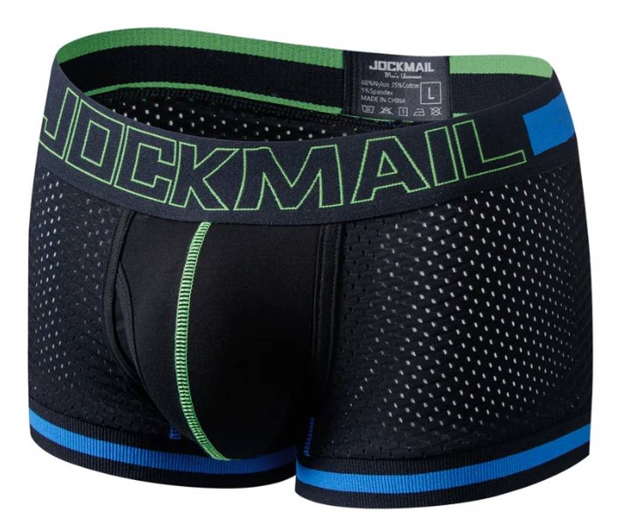 Jockmail Mens Boxer Mesh U-Pouch Navy