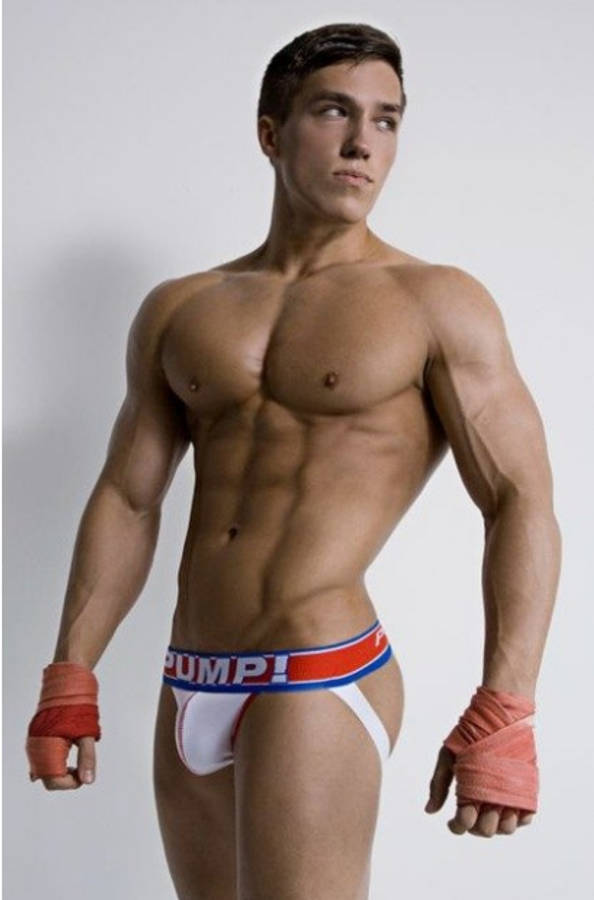 Pump Jockstrap White, Red and Blue