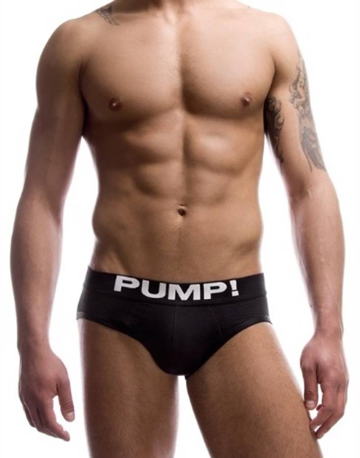 Pump Hollow Mesh Briefs Black