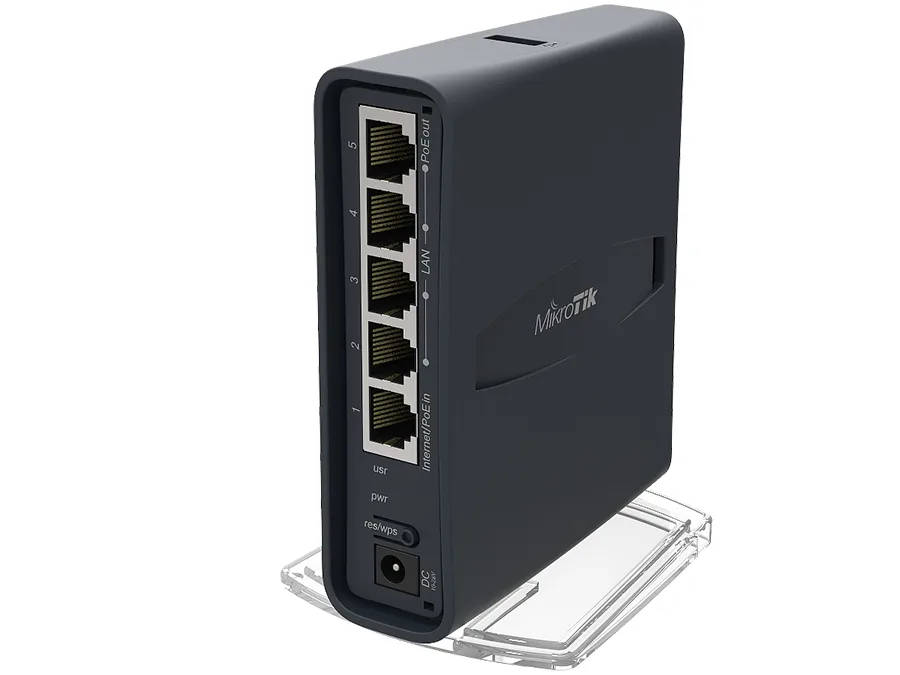 MikroTik RB-HAPACLTC MikroTik hAP ac Lite Tower 5 Port Ethernet 750Mbps WiFi 5 Router