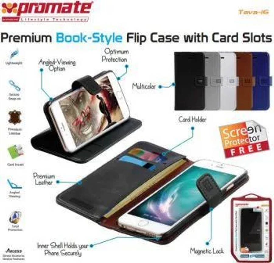 Promate 6959144014005 Promate Grey Tava-i6 Premium Book-Style Flip Case