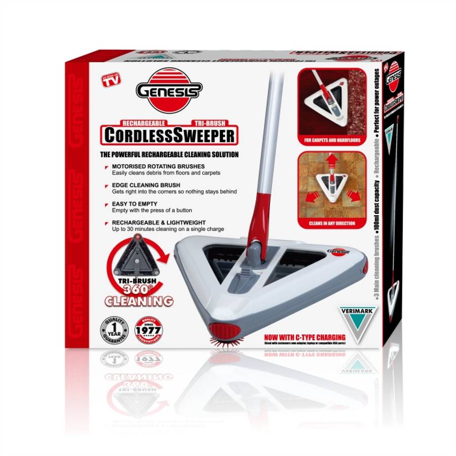Genesis Cordless Sweeper Tri-brush II | Electric Broom