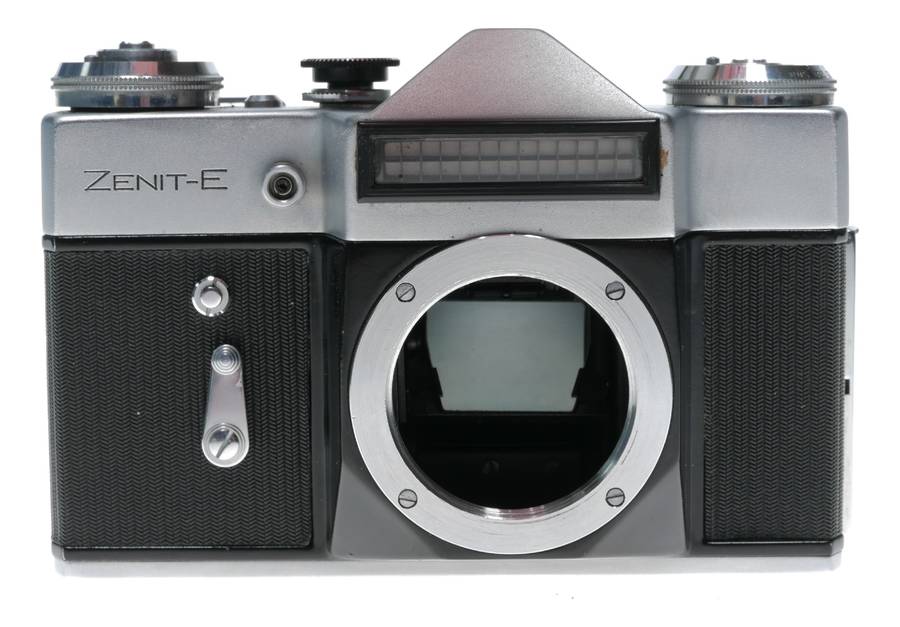 Zenit-E Vintage 35mm film SLR camera body only chrome/black