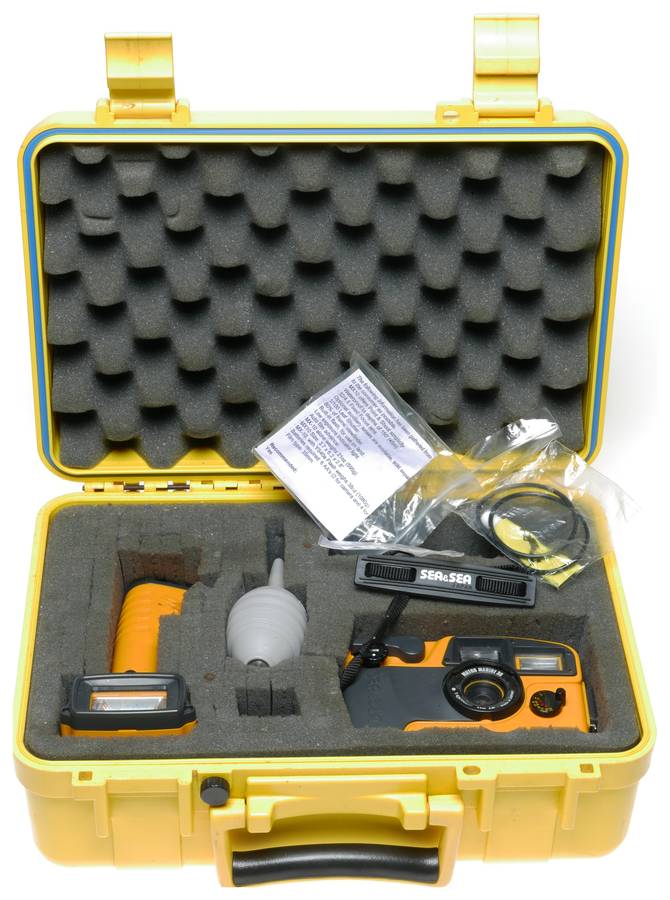 Sea and Sea MX-10 underwater film camera with YS-40 flash in case